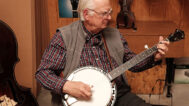 Tony Ellis playing a Stelling banjo. Mark Markley photograph