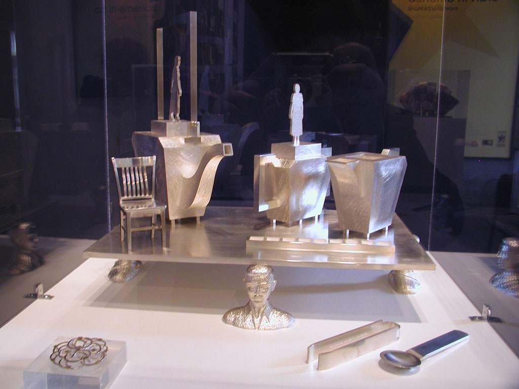 Christina Smith, In Search of Terra Incognito, 2002, Sterling Tea Service at the Fuller Craft Museum