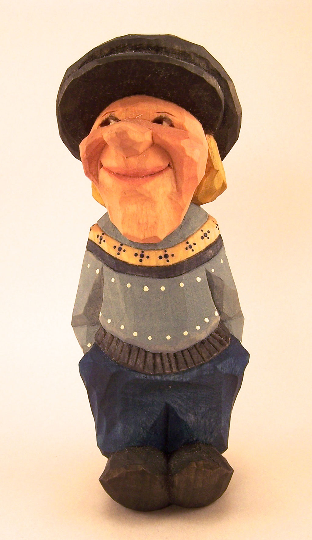 Harley Refsal, Java John, 2013, wood sculpture figurine