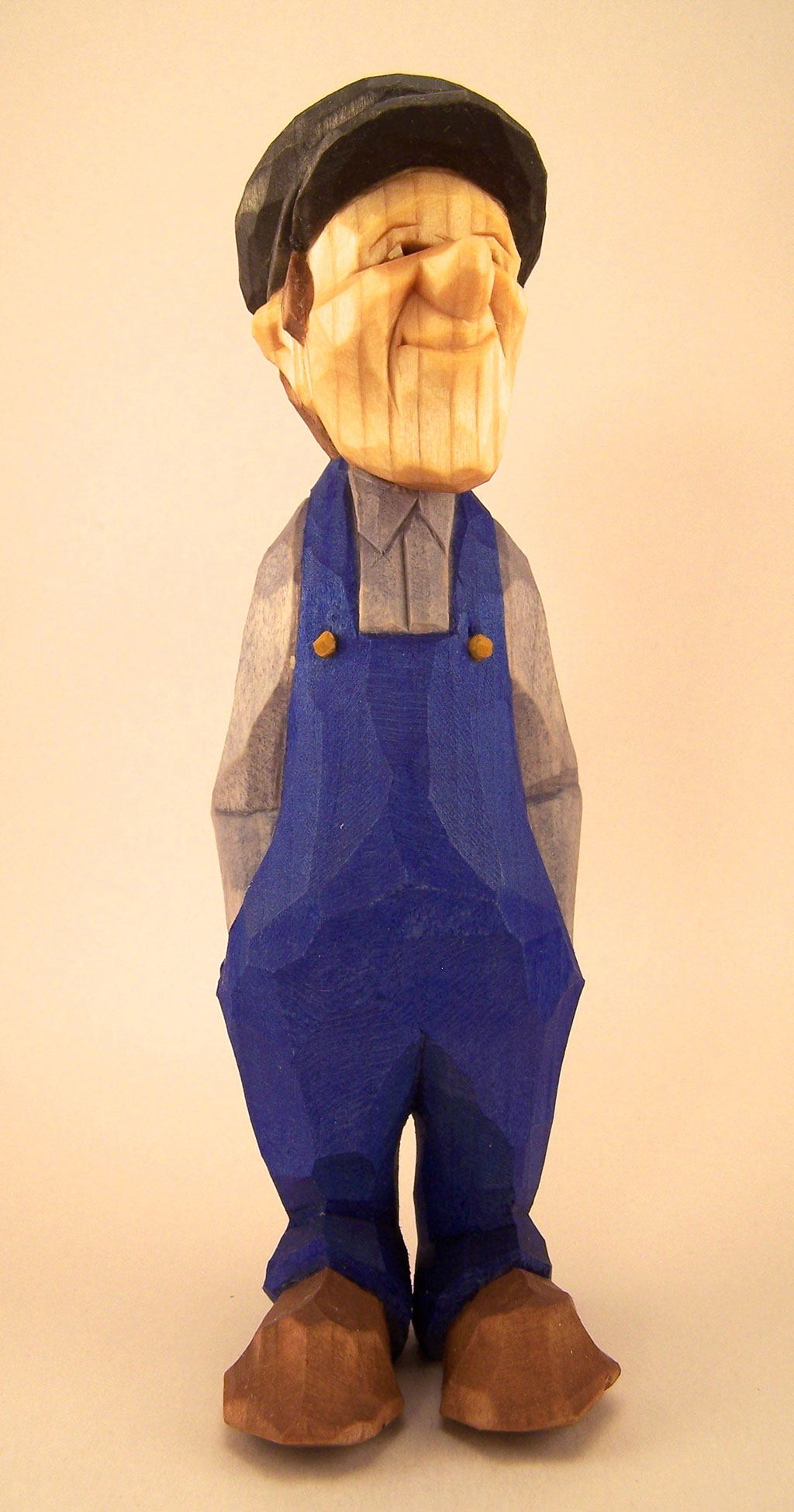 Harley Refsal, Farmhand, 2013, wood sculpture figurine