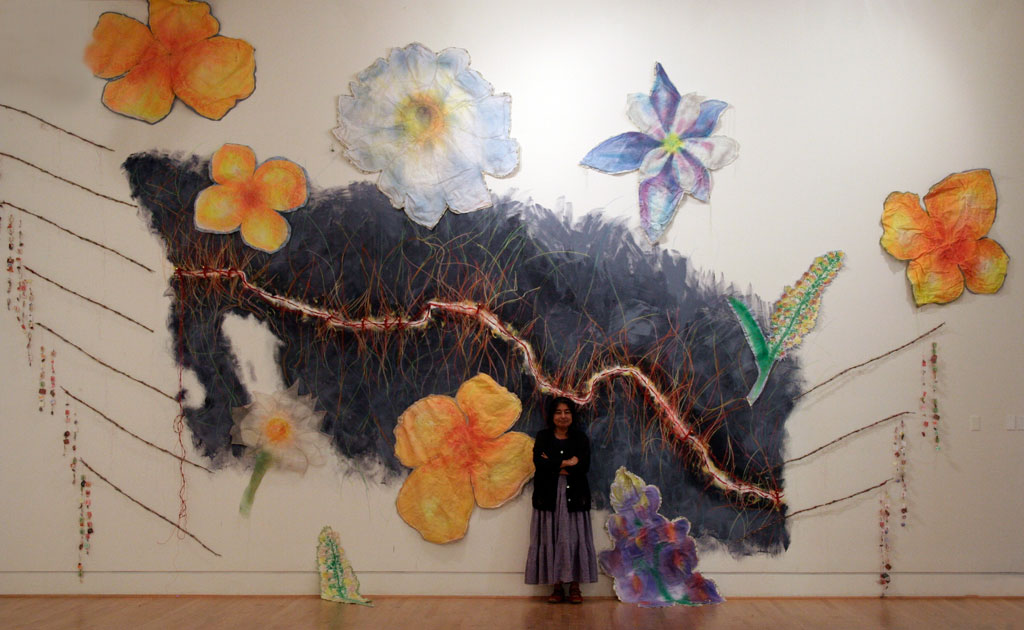 Consuelo Jimenez Underwood, Undocumented Border Flowers, 2010. Jim Dewran photograph
