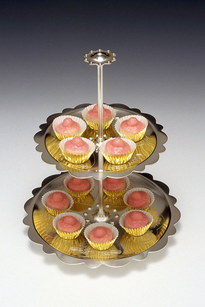 Lilyana Bekic, BonBon, 2006. Die-formed, acid-etched, fabricated, soldered and cold-connected sterling silver and confections