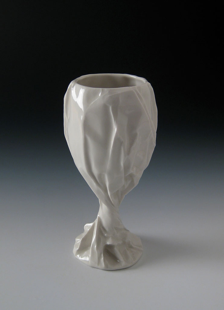 Lisa Medlen, Upscale Hobo Cup, (prototype) 2012. Glazed porcelain