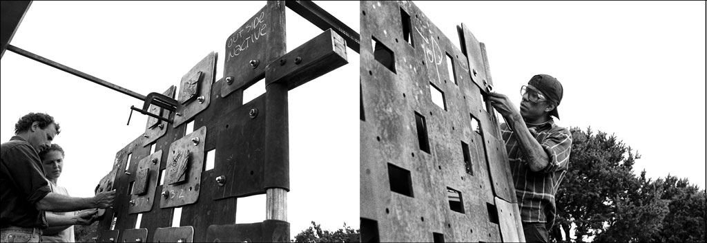 Assembling the Rio Grande Gates, 1997, Kate Joyce Photograph