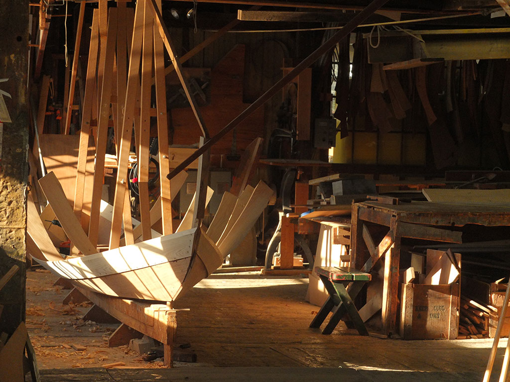 Lowell's Boat Shop dory in process. Mark Markley photograph