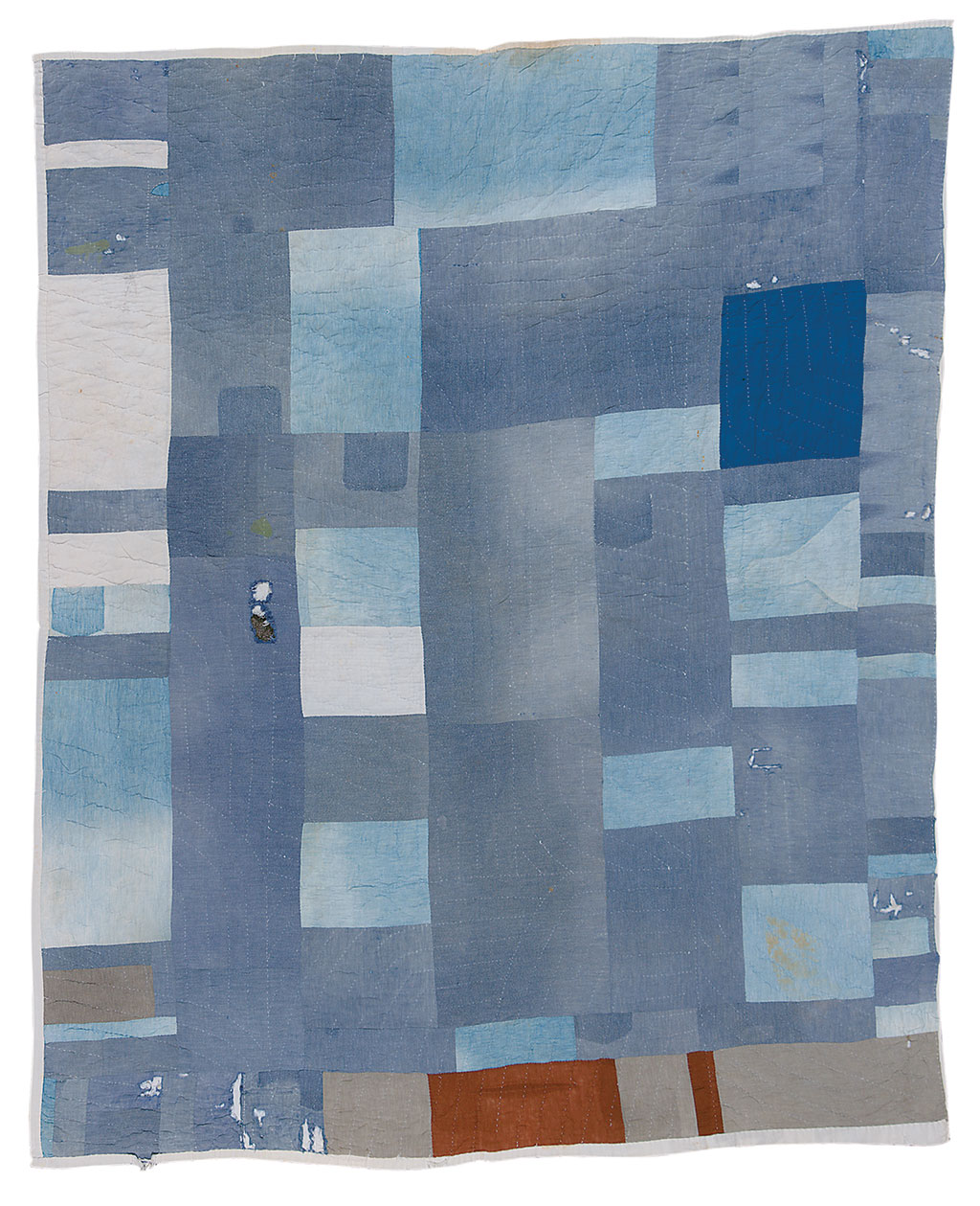 Lucy Mingo, Blocks and Strips work-clothes quilt, Courtesy of Souls Grown Deep Foundation, Stephen Pitkin photograph.