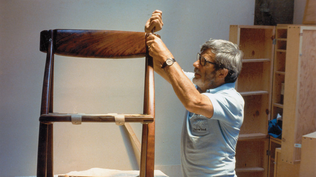 Arthur Espenet Carpenter building the Wish Bone chair