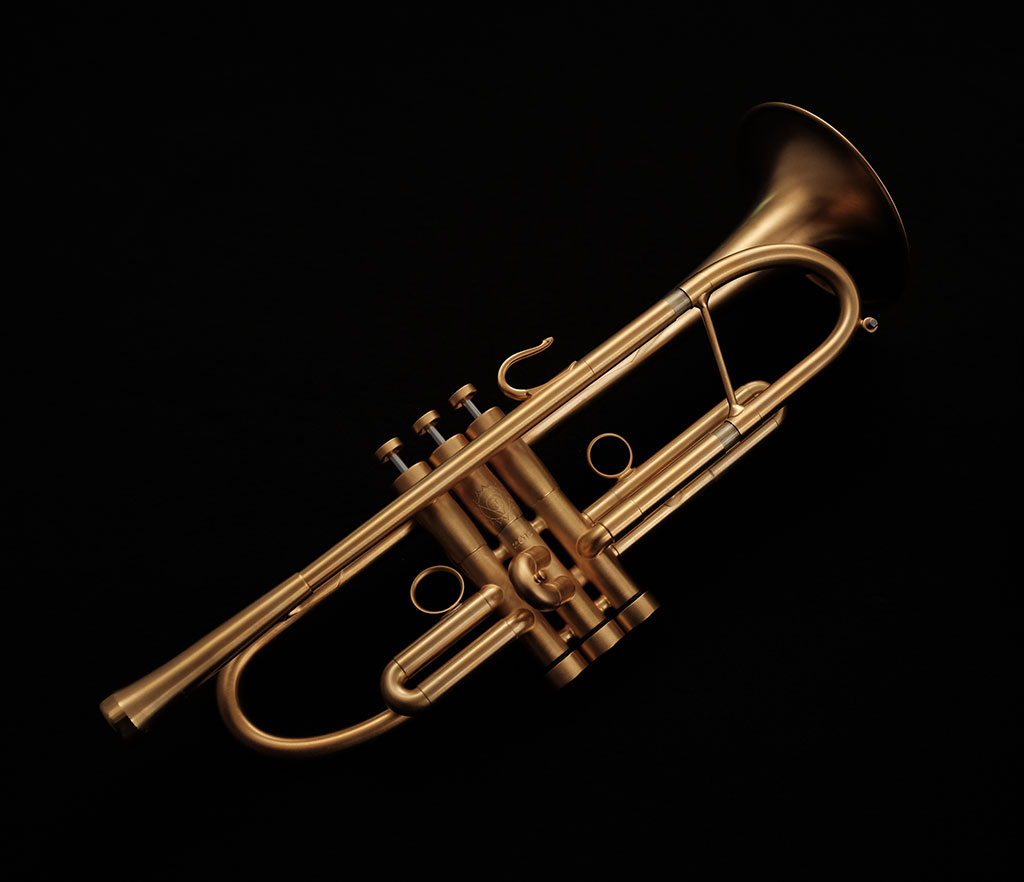 Monette Prana trumpet. Mark Markley photoraph