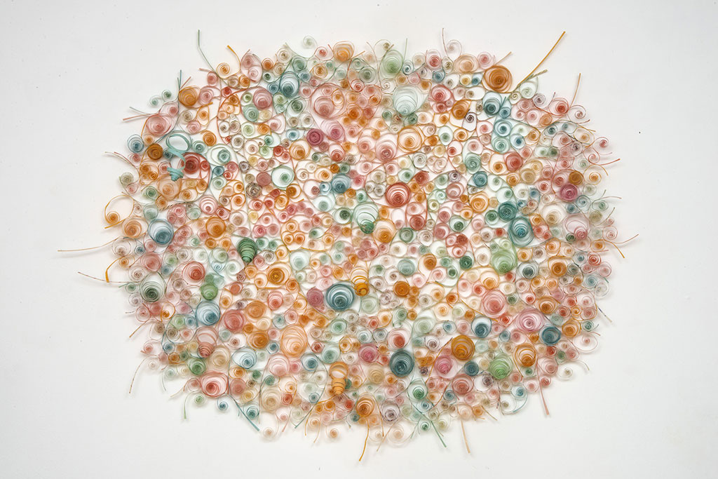 Karyl Sisson, Dizzy, 2016. Vintage paper drinking straws and polymer