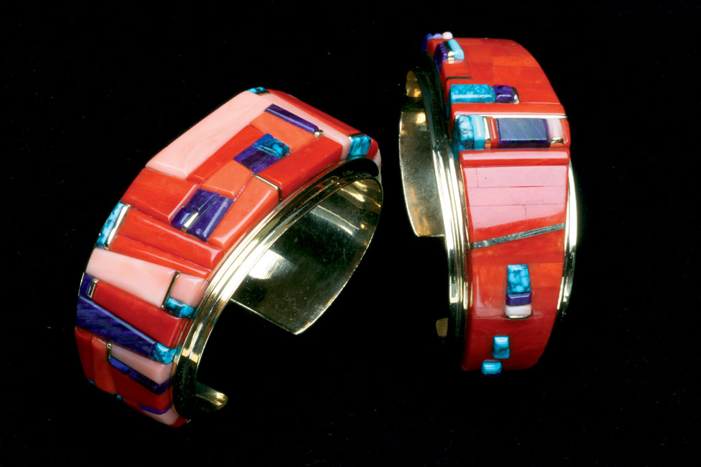 Charles Loloma, Silver Channel-Set Bracelet, c. 1975. Courtesy of Ornament Magazine, Robert K. Liu photograph, assisted by Karen Williamson