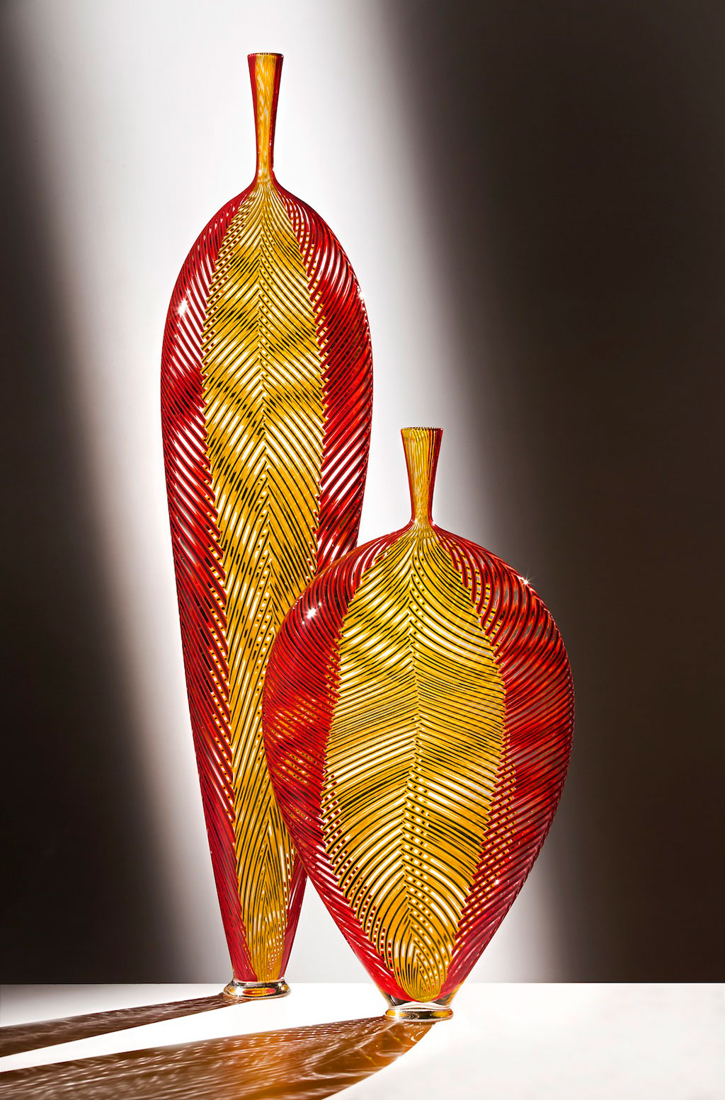 Dante Marioni, Yellow in Red Leaf Installation. Russell Johnson photograph