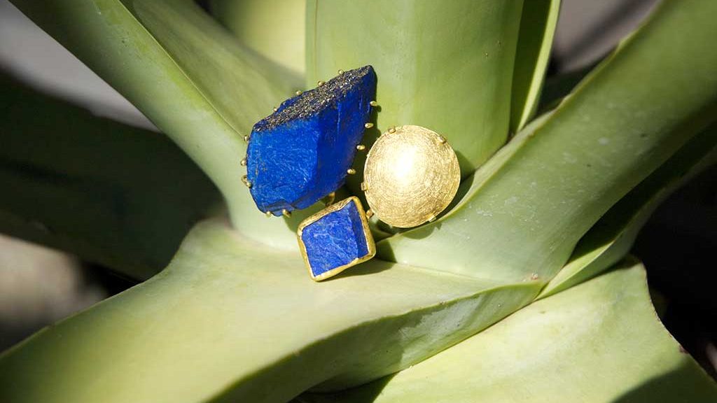 Petra Class, Gold and Lapis Brooch, 2011. CA Handmade, Craft in America