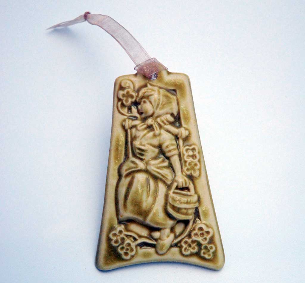 Pewabic, 12 Days of Christmas ornament (8 Maids a-Milking)
