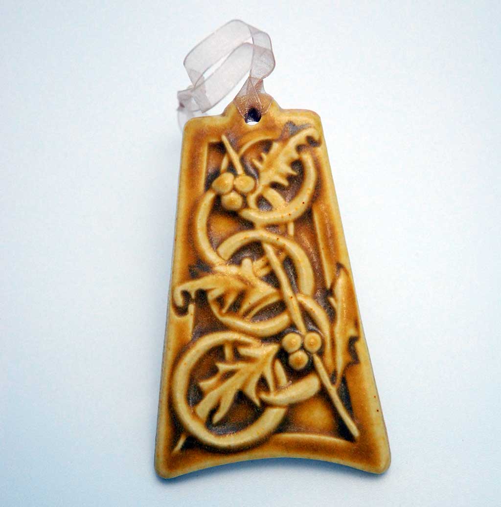 Pewabic, 12 Days of Christmas ornament (5 Gold Rings)