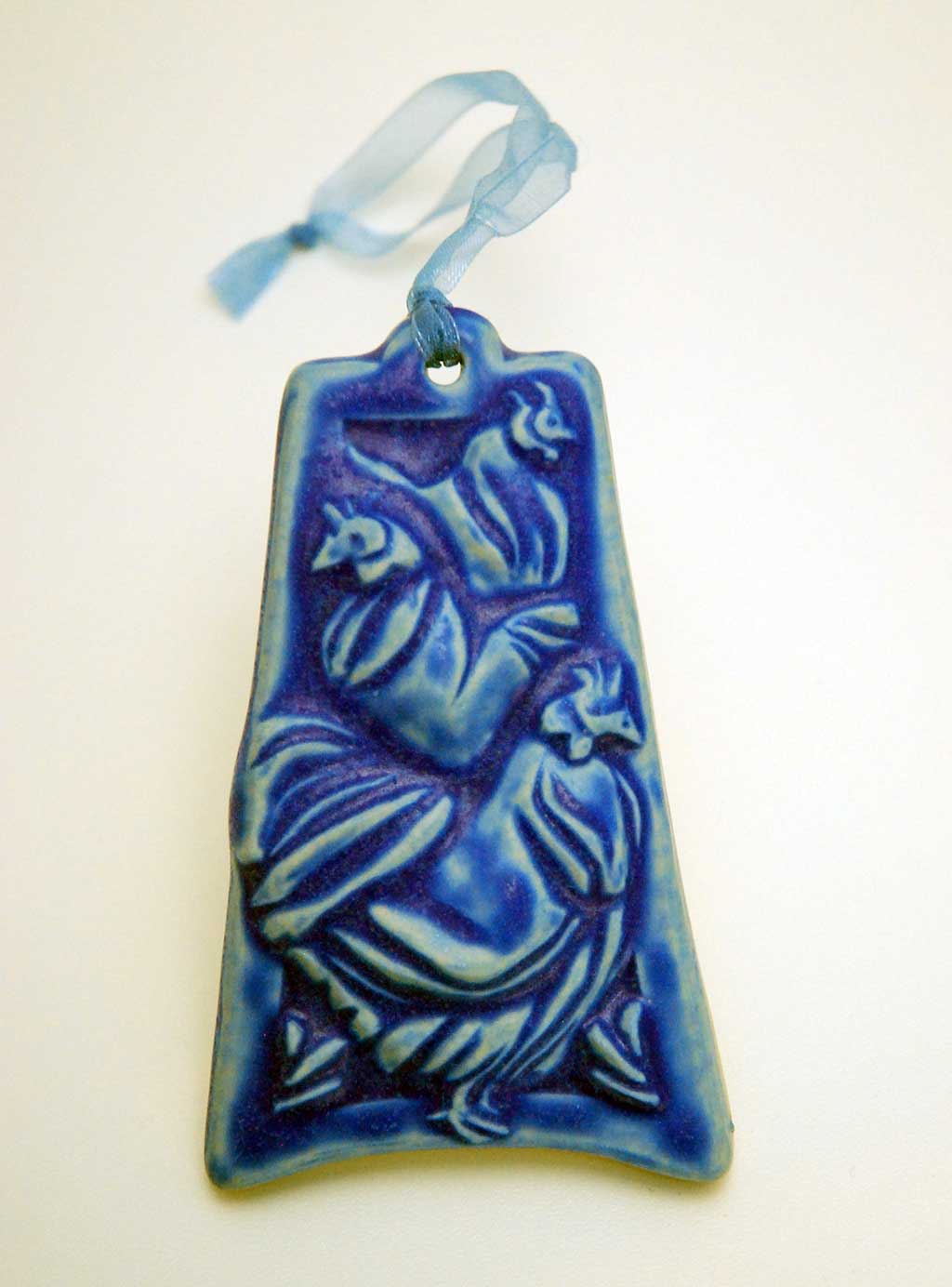 Pewabic, 12 Days of Christmas ornament (3 French Hens)