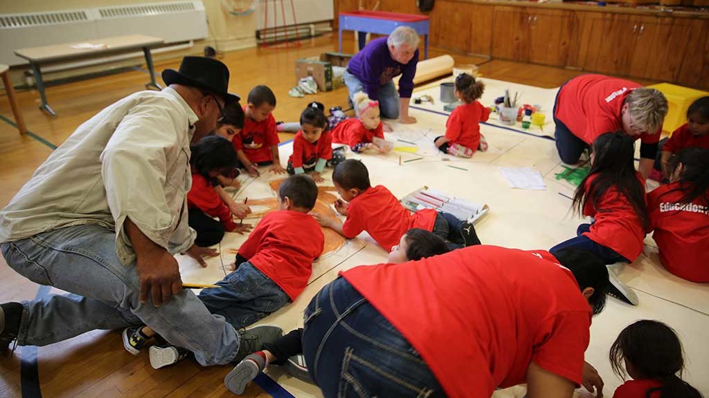 Students drawing