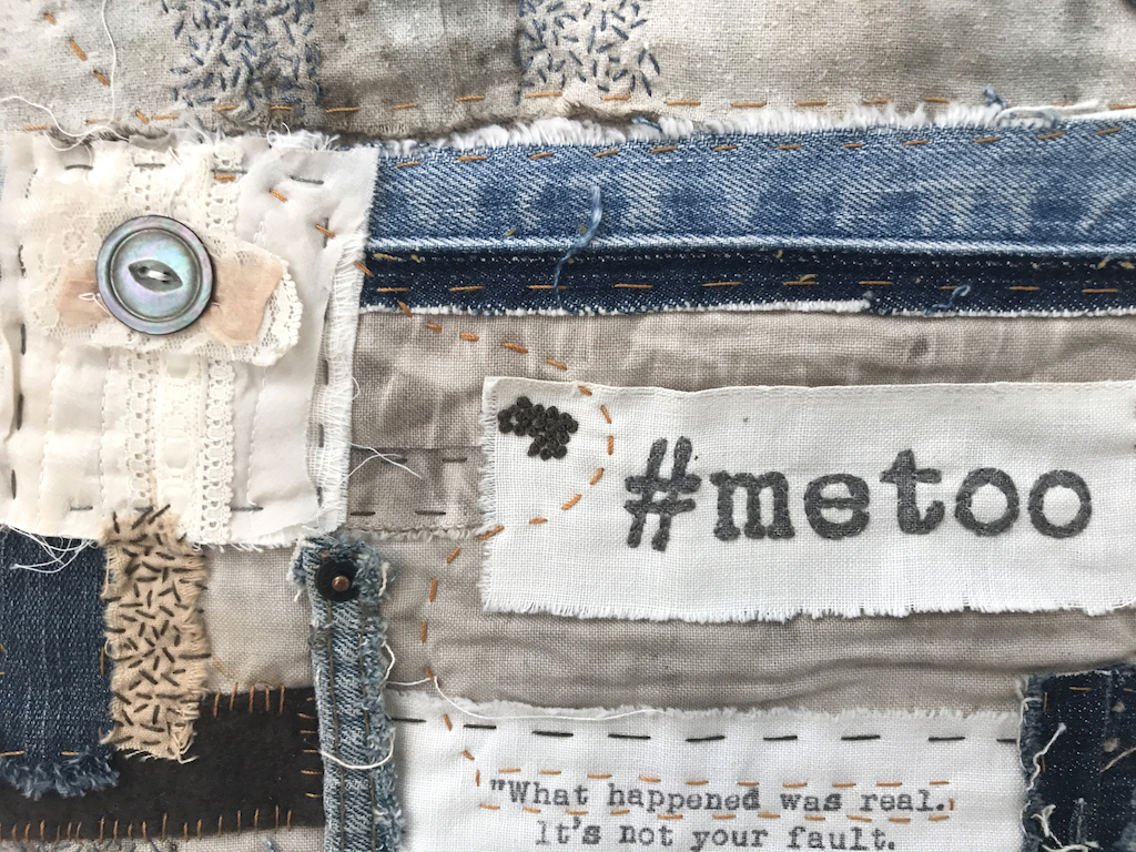 Eva Camacho-Sanchez, #metoo, 2018. Vintage and used wool, cotton, linen fabric, hand-stitching. Excellence in Fibers IV