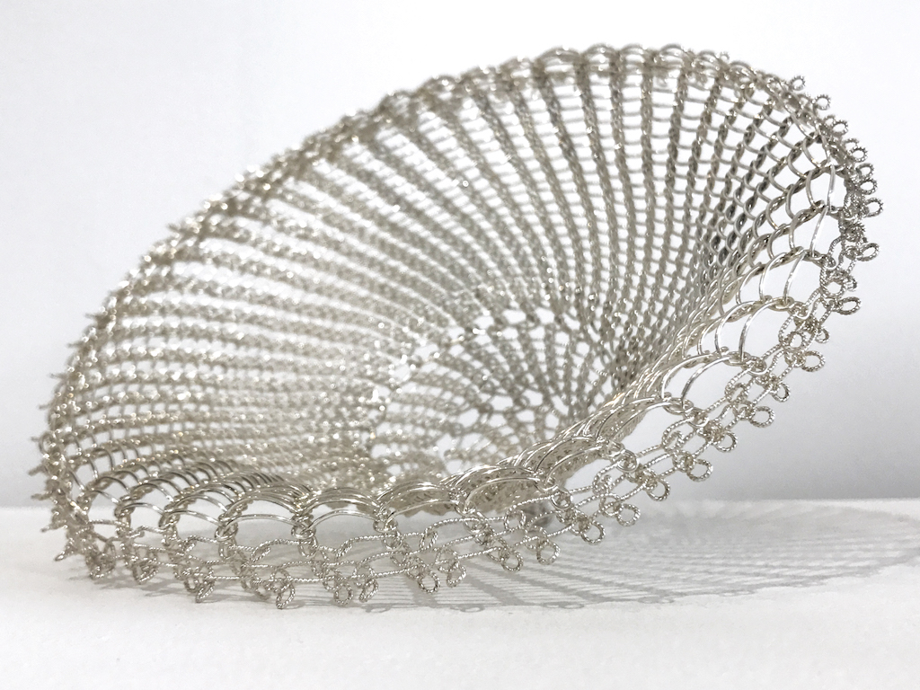 Cheri Dunnigan, Translucence Form, 2017. Sterling silver, Excellence in Fibers IV
