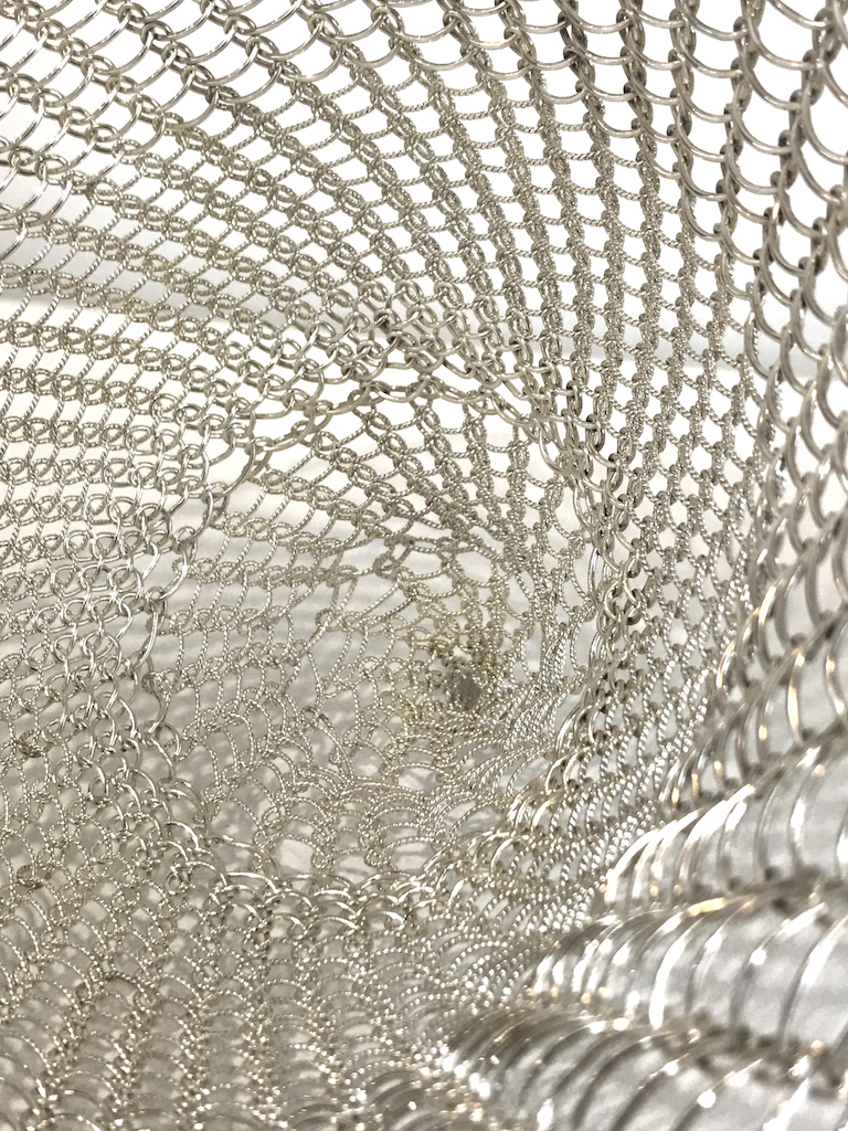 Cheri Dunnigan, Translucence Form (detail), 2017. Sterling silver, Excellence in Fibers IV