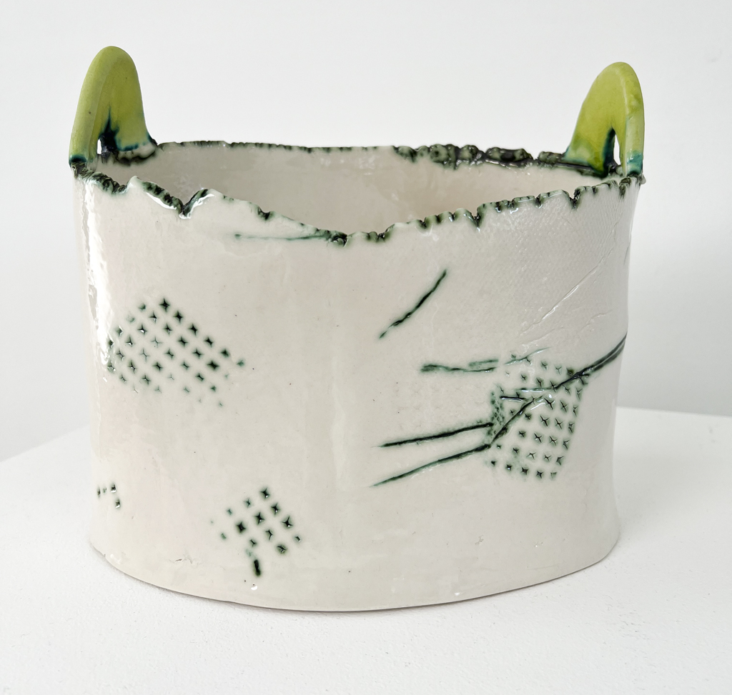 Veralee Bassler, Ceramic Vessel with Handles, 2013, Craft in America