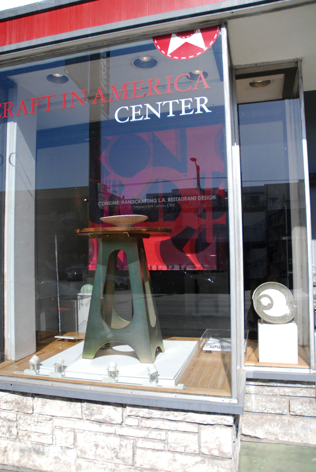 Consume: Handcrafting L.A. Restaurant Design exhibition window, Craft in America
