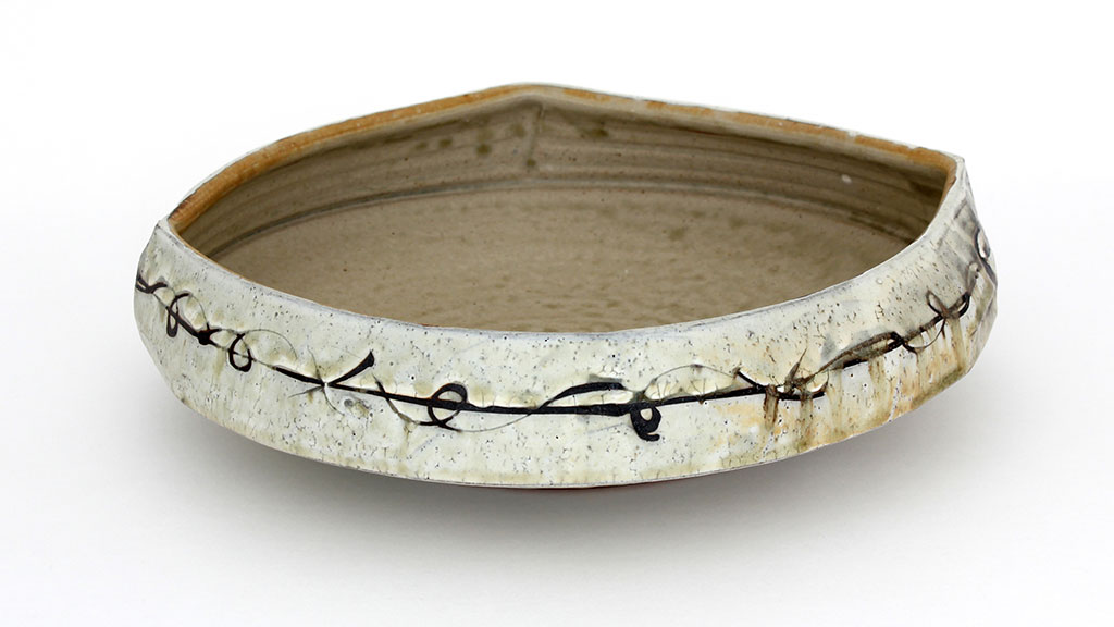 Matthew Krousey, Barbed WIre Bowl. Salt fired stoneware, slips, stains, glaze