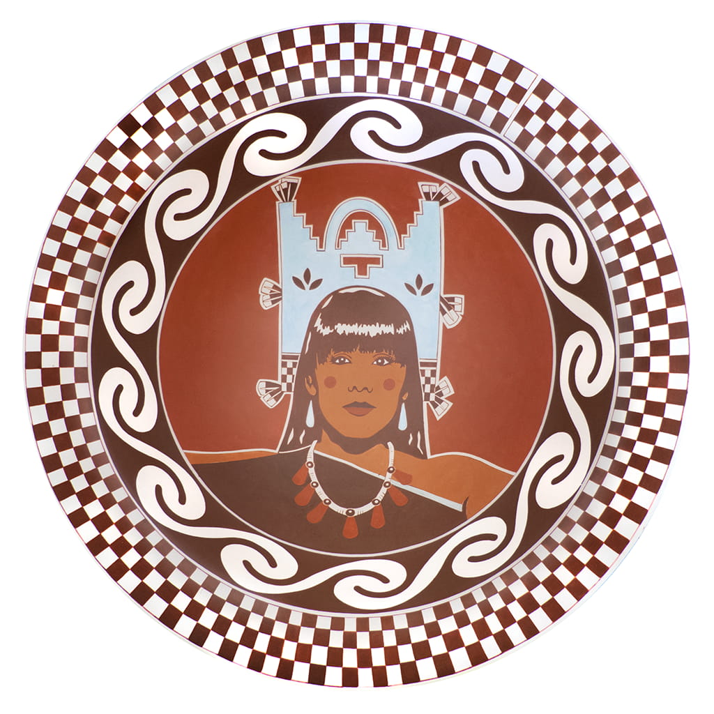 Diego Romero, Cochiti Polychrome Bowl, Cochiti Maiden, IDENTITY, Craft in America