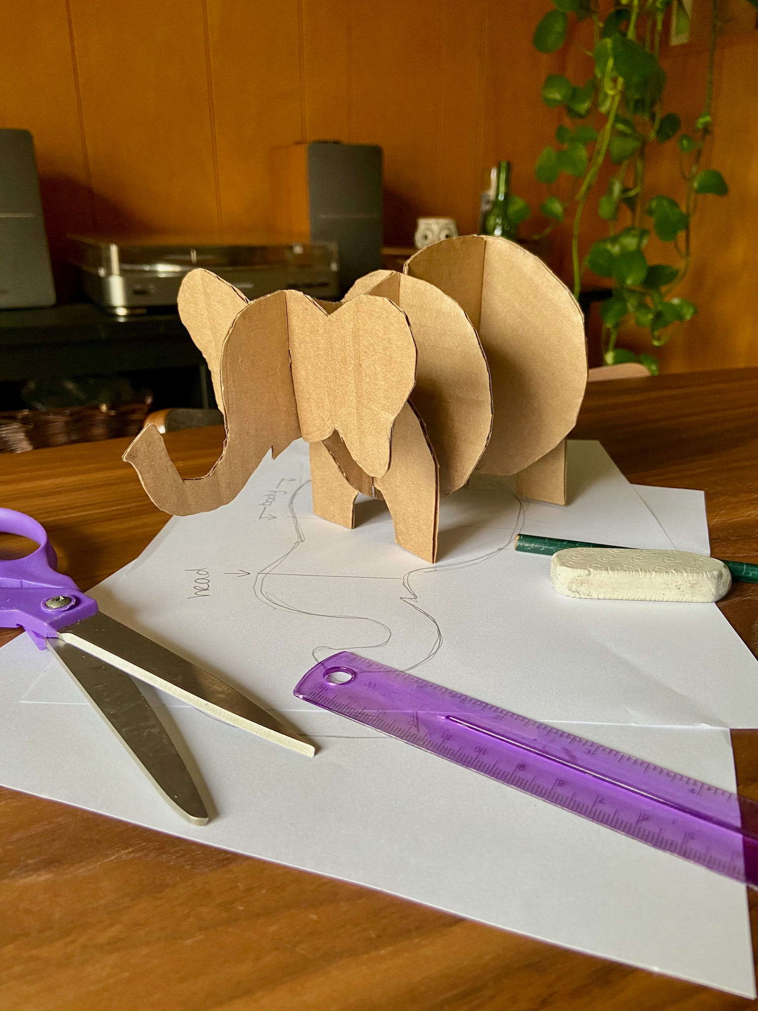 Craft at Home: Cardboard Elephant Sculpture