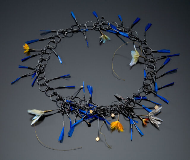 Gabrielle Gould, Indigo Lariat Necklace. Courtesy of the artist. JEWELRY episode of Craft in America