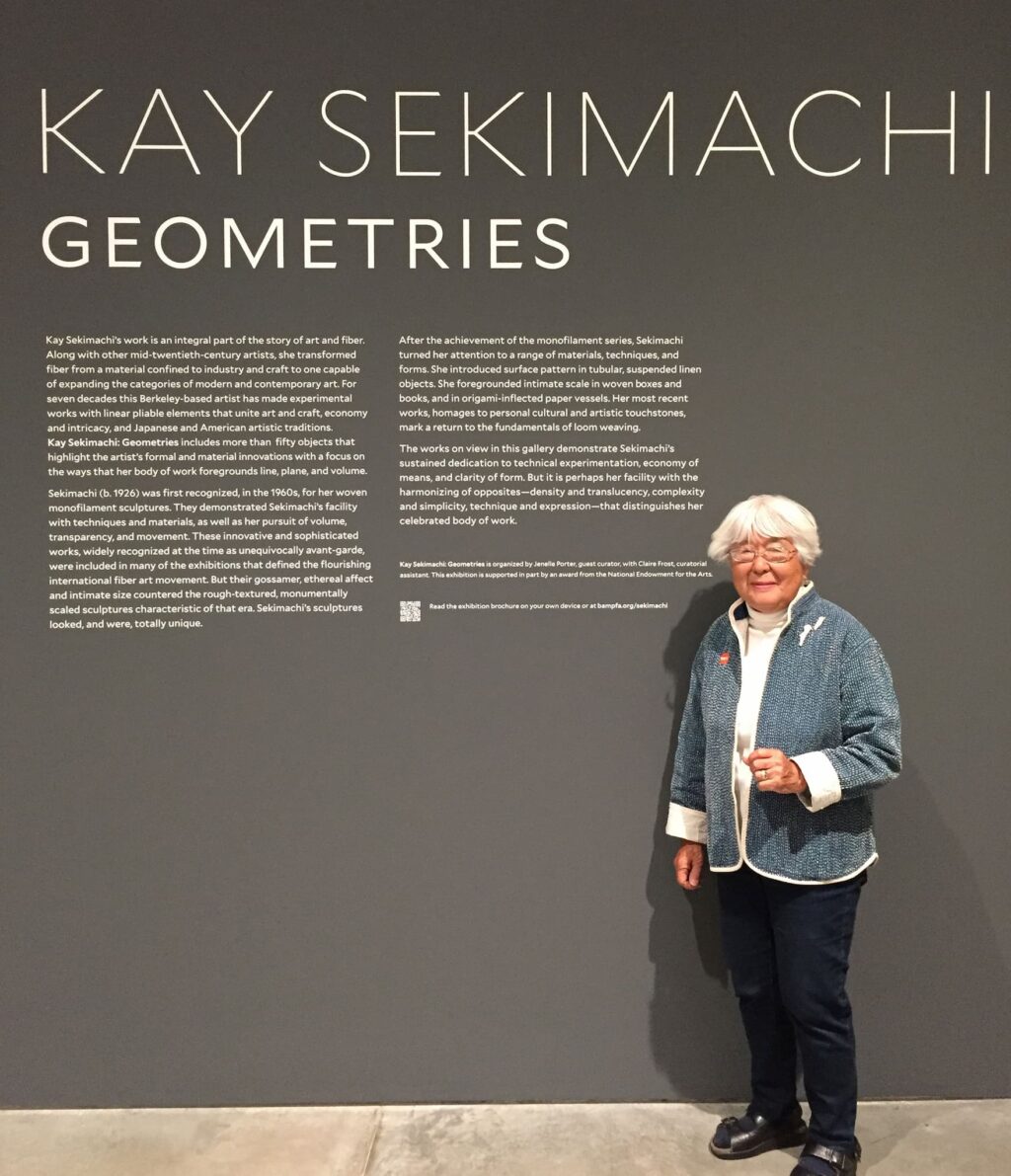 Kay Sekimachi at her Geometries exhibition