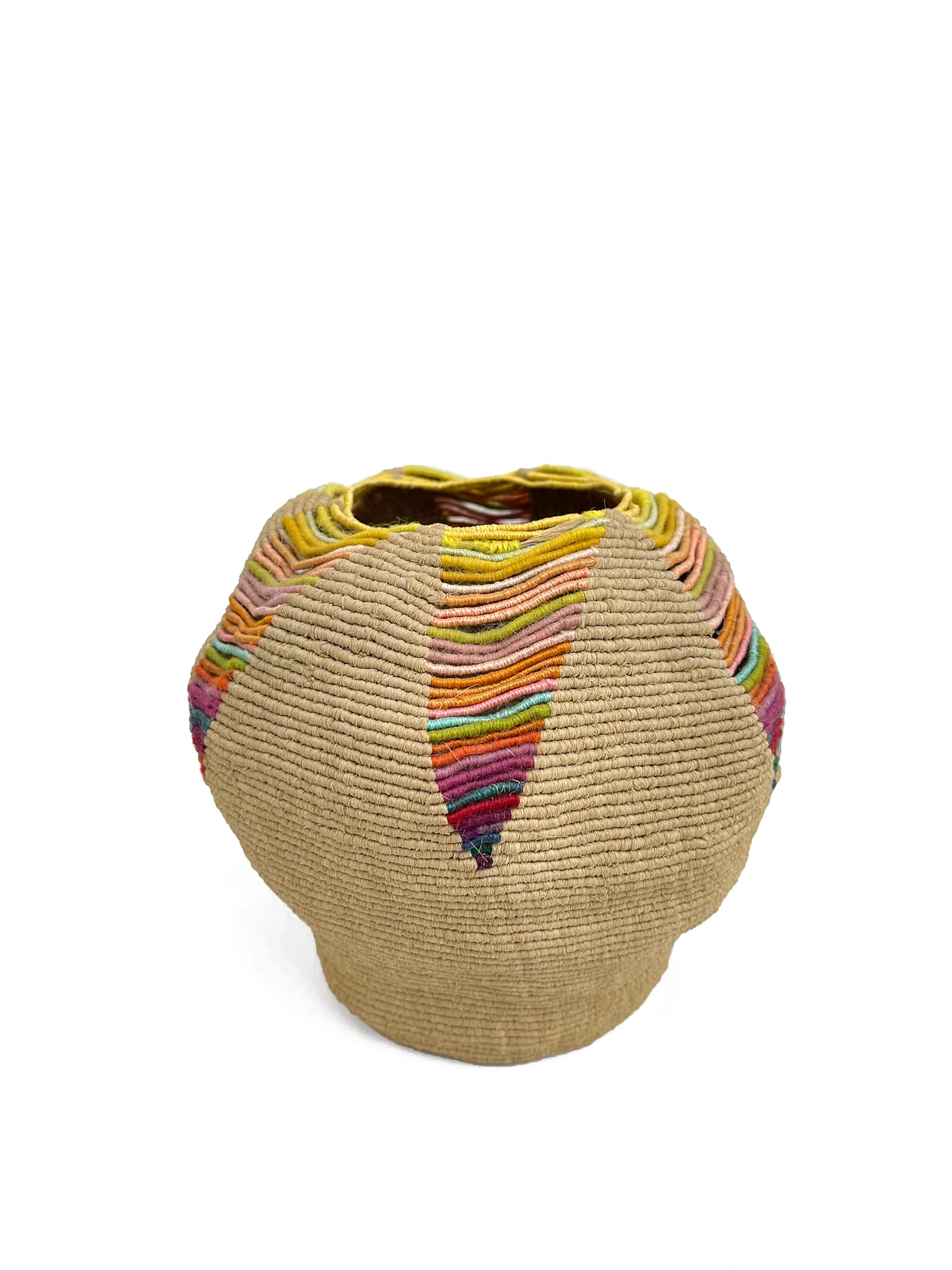 Ferne Jacobs, Rainbow Basket, 1971. Building the Essentials, Craft in America