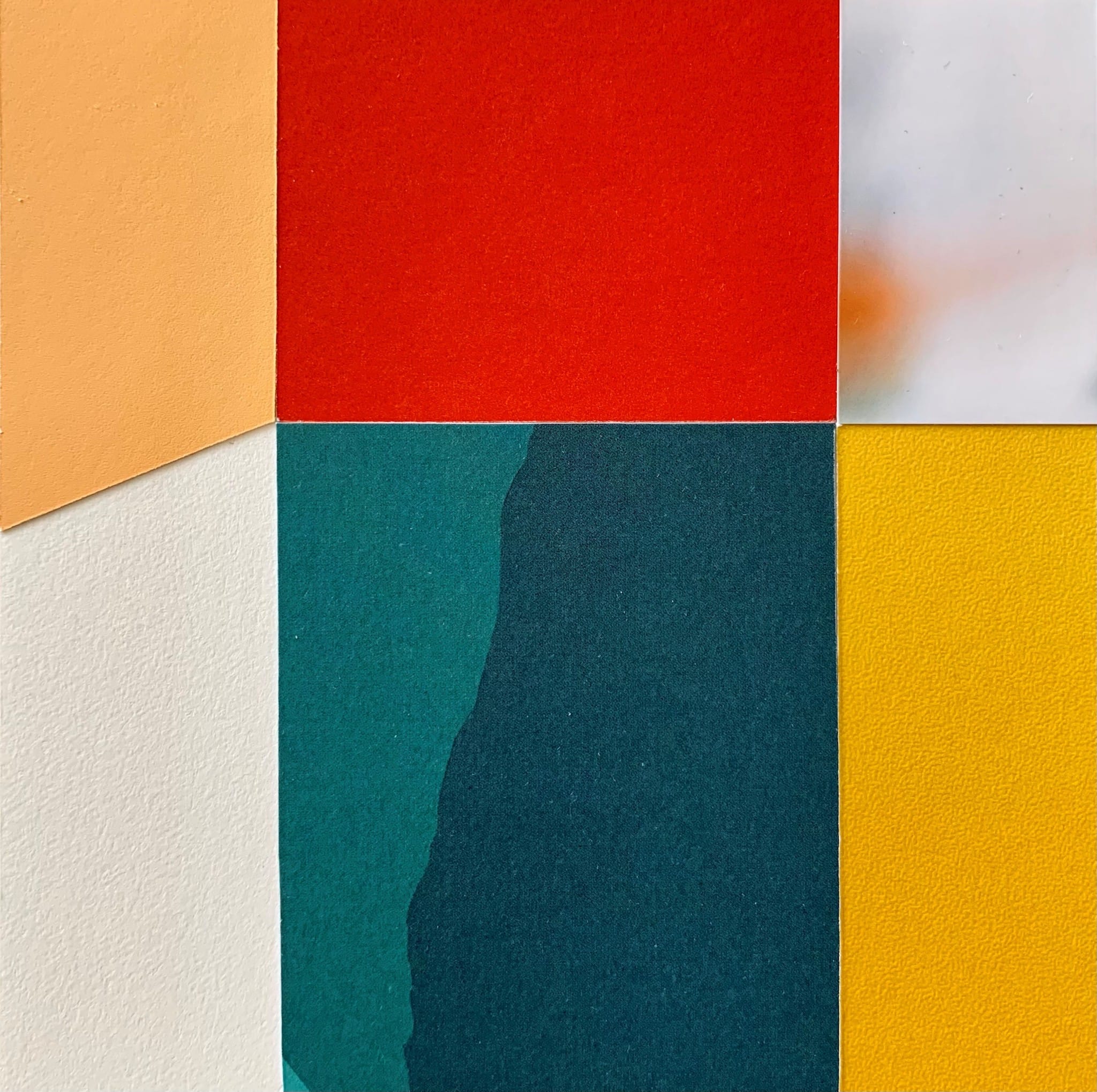 Tibbie Dunbar, Collage Untitled (peach, orange red, teal, ochre), Craft in America