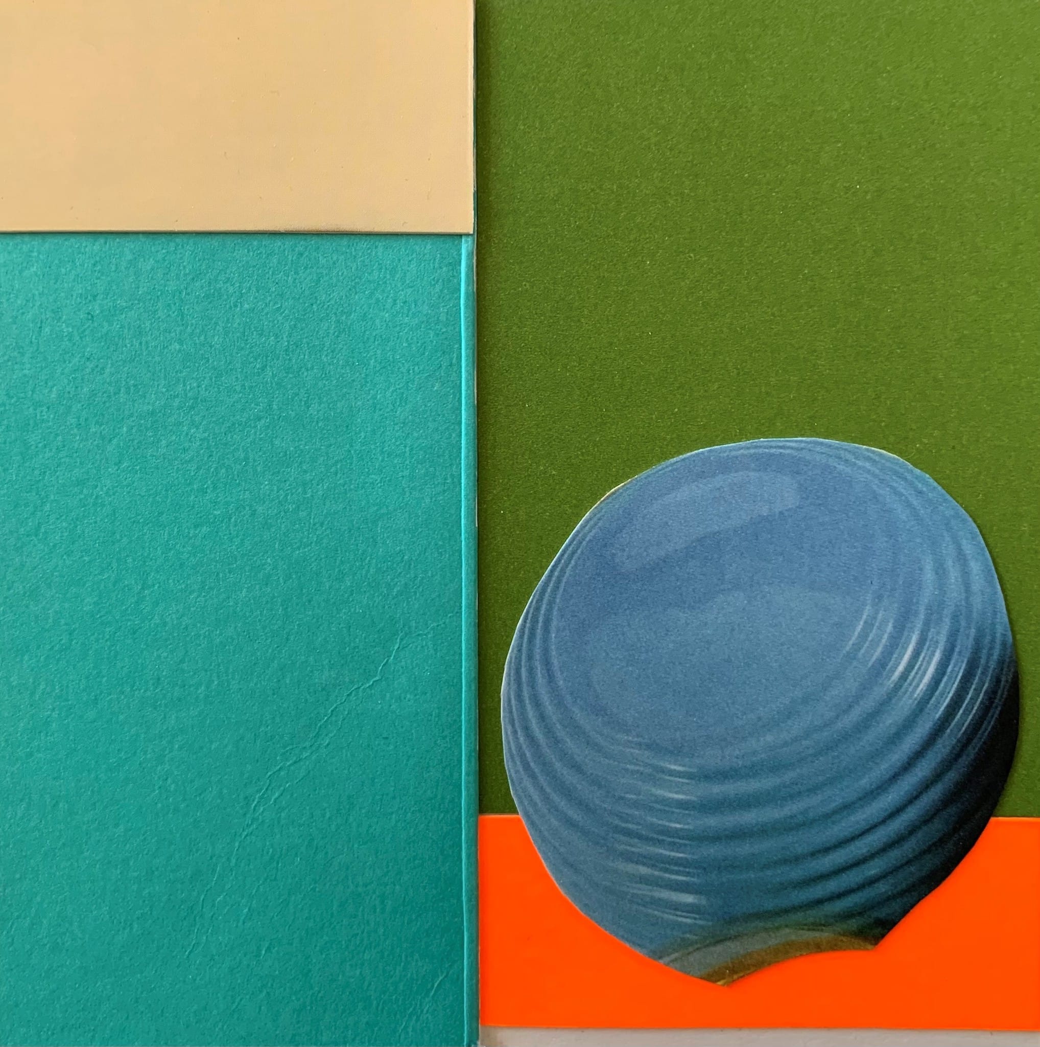 Tibbie Dunbar, Collage Untitled (olive green, light teal, light blue), Craft in America