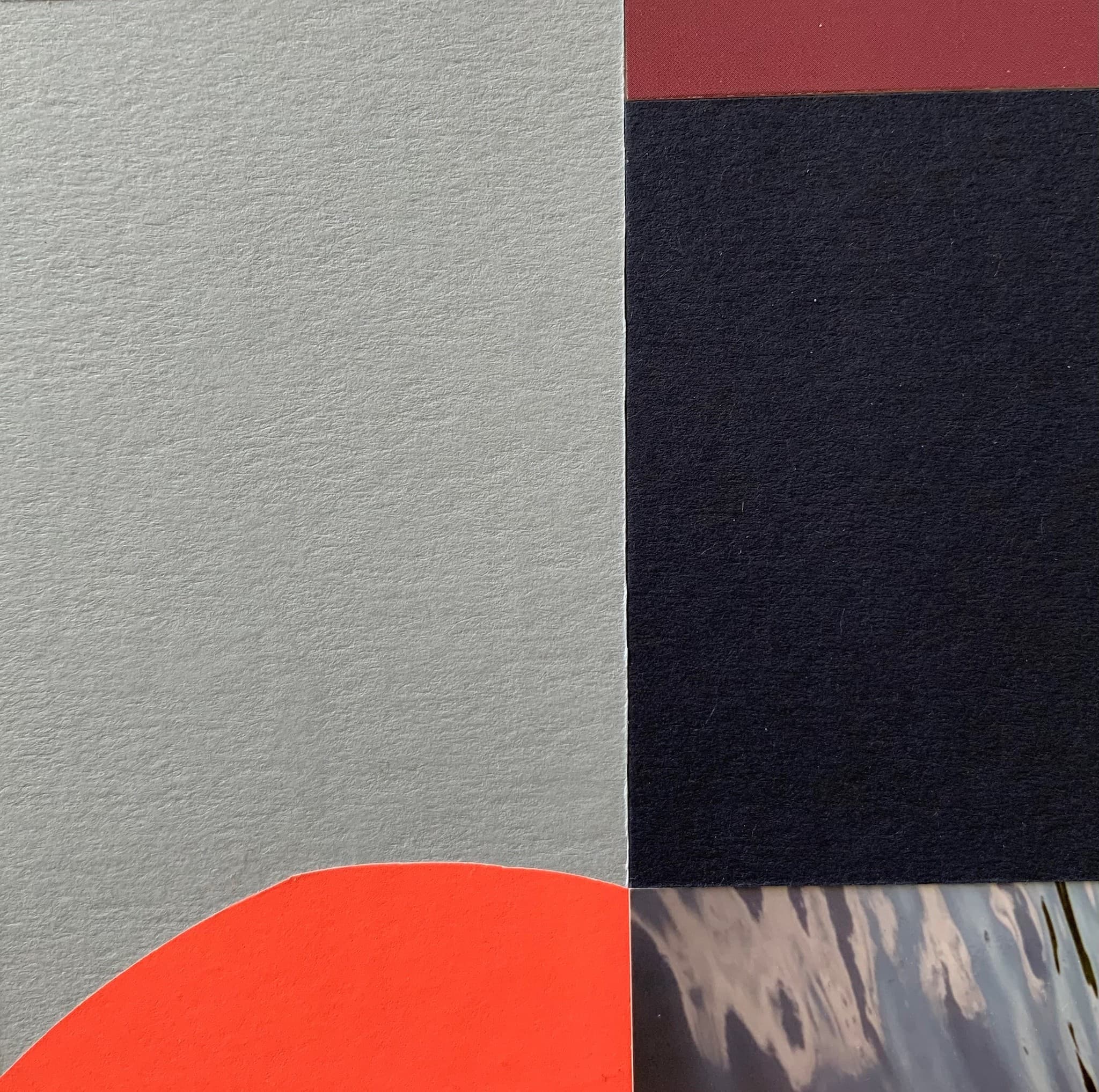 Tibbie Dunbar, Collage Untitled (grey, orange red, water blue),, Craft in America