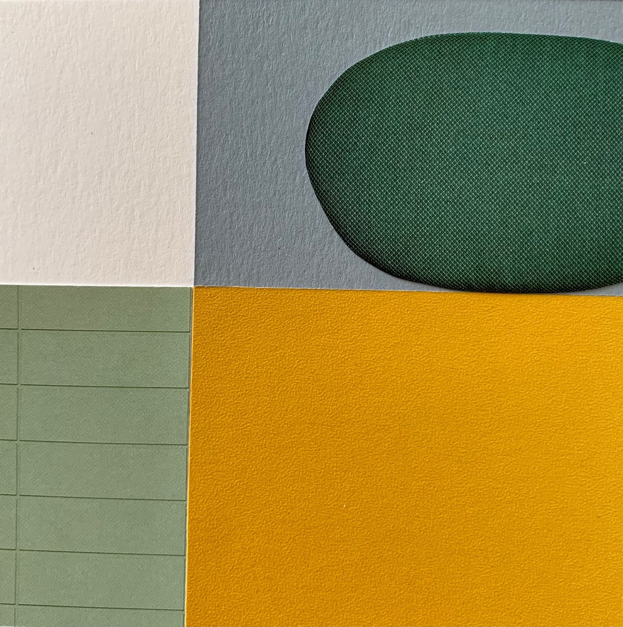 Tibbie Dunbar, Collage Untitled (ochre, dark green, stripes), Craft in America