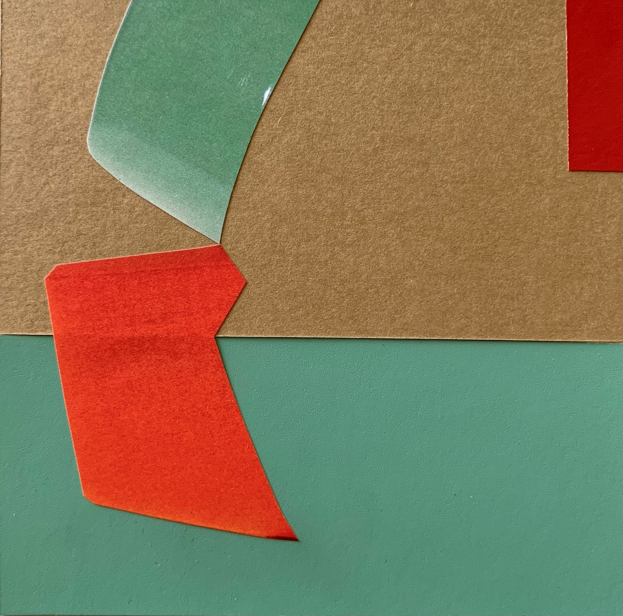 Tibbie Dunbar, Collage Untitled (green teal, orange red, brown), Craft in America