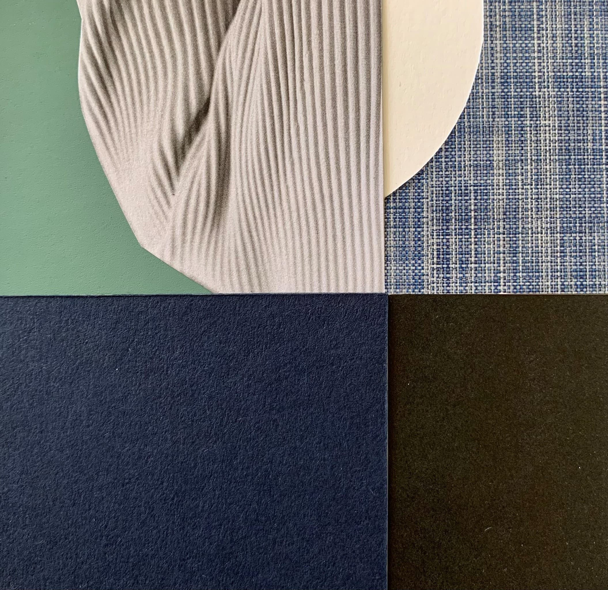 Tibbie Dunbar, Collage Untitled (blues, stripes, sage), Craft in America
