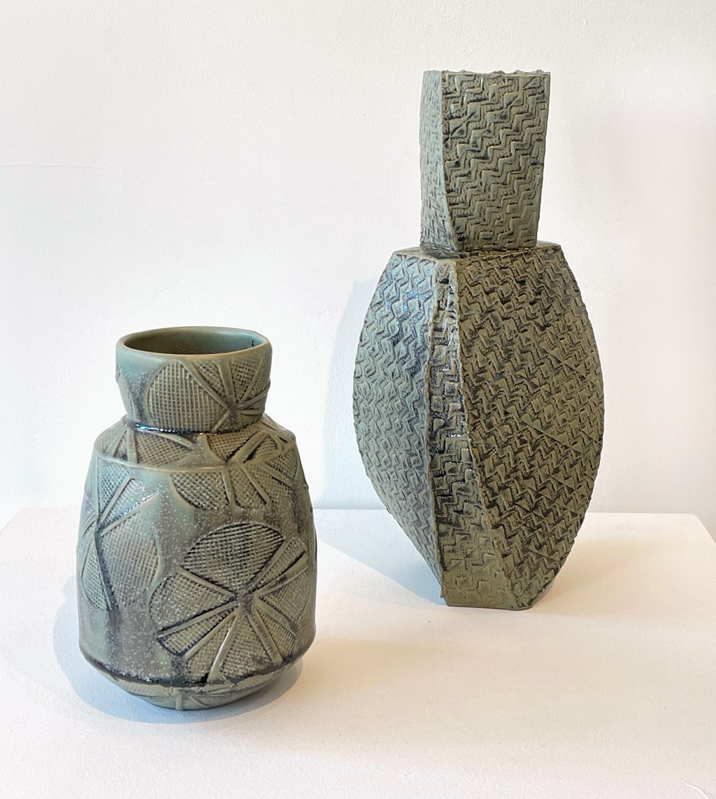 Susan Wulfeck, Bottle and Faceted Bottle, 2014, Craft in America