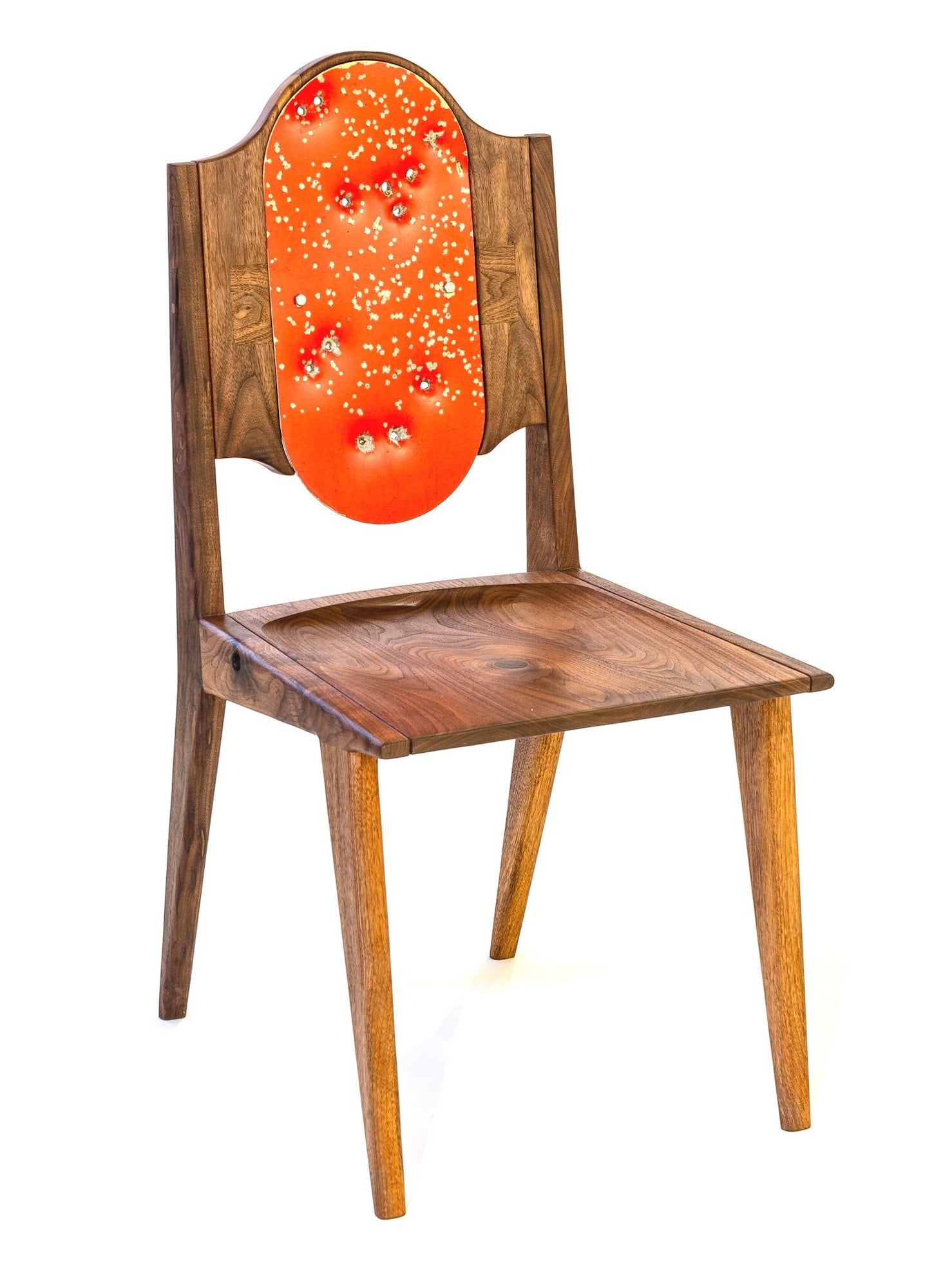Chair with wood and recycled metal by Lauren Verdugo
