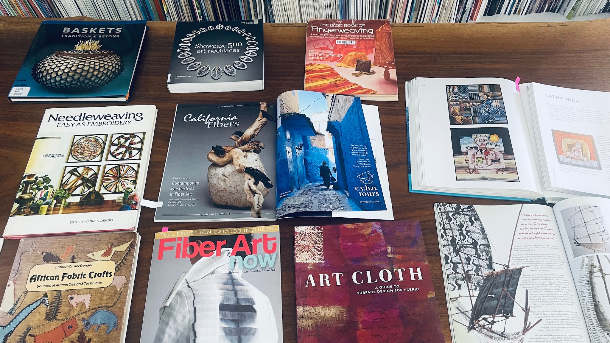 A glimpse of newly acquired "Special Collections" materials, featuring artist books, catalogues, and paper ephemera.