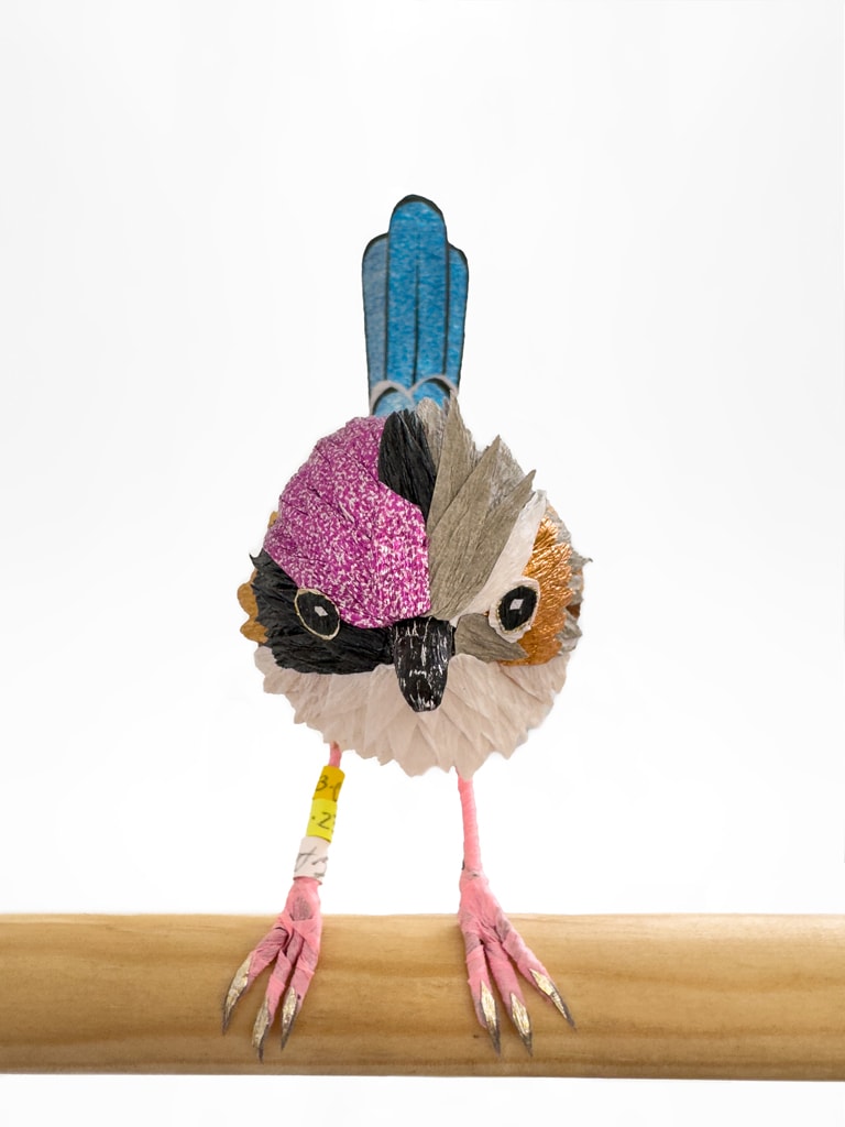 Craft in America, Roberto Benavidez, Gynandromorph Piñata No. 8 (Purple-crowned Fairy Wren), 2023