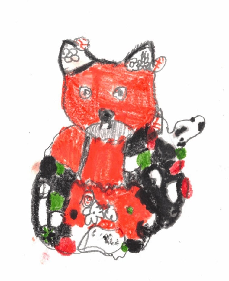 Rosewood+Calder colorful orange fox with plants around it bust illustration