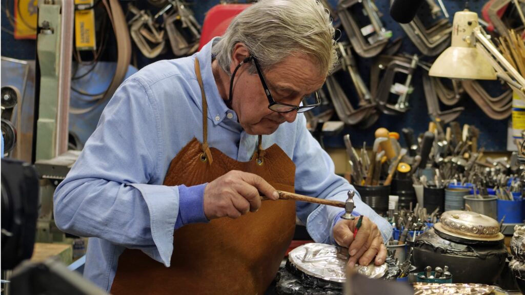 Silversmith Ubaldo Vitali, Denise Kang photograph Craft in America