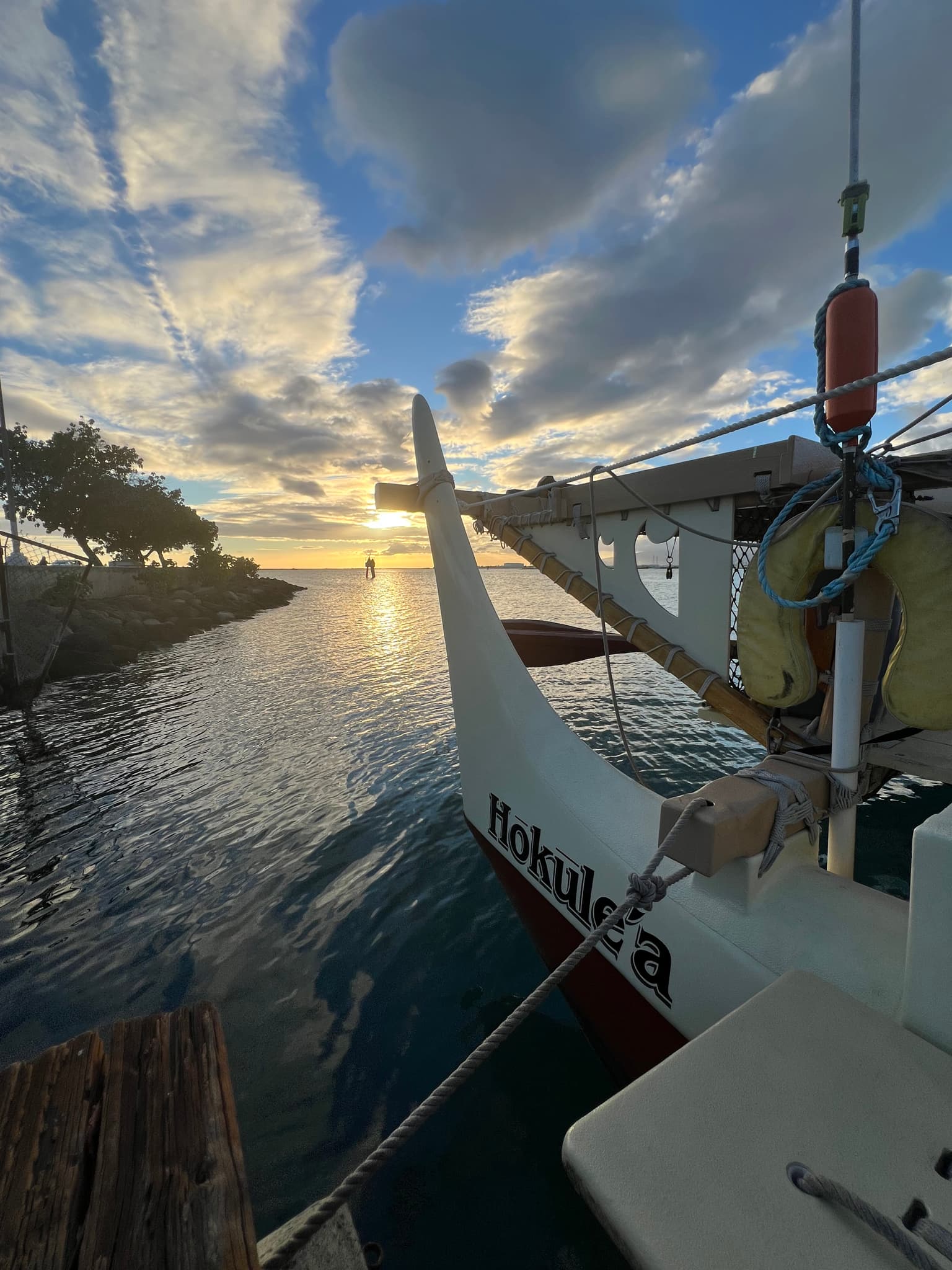 Hōkūleʻa, Polynesian double hulled voyaging canoe. Denise Kang photograph