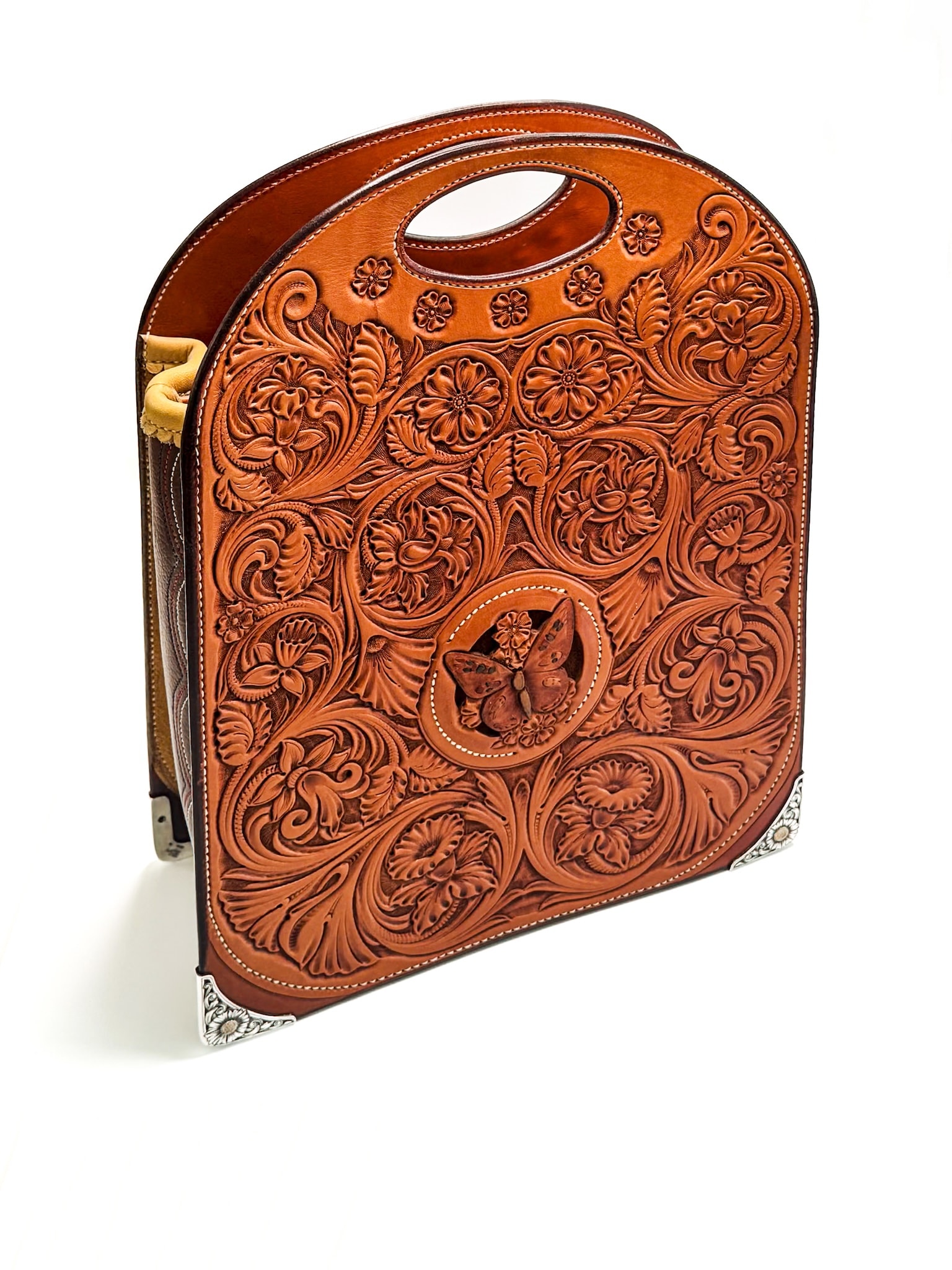 Craft in America Center, Cary Schwarz, Cowboy Craft, Leather Tote, 2009