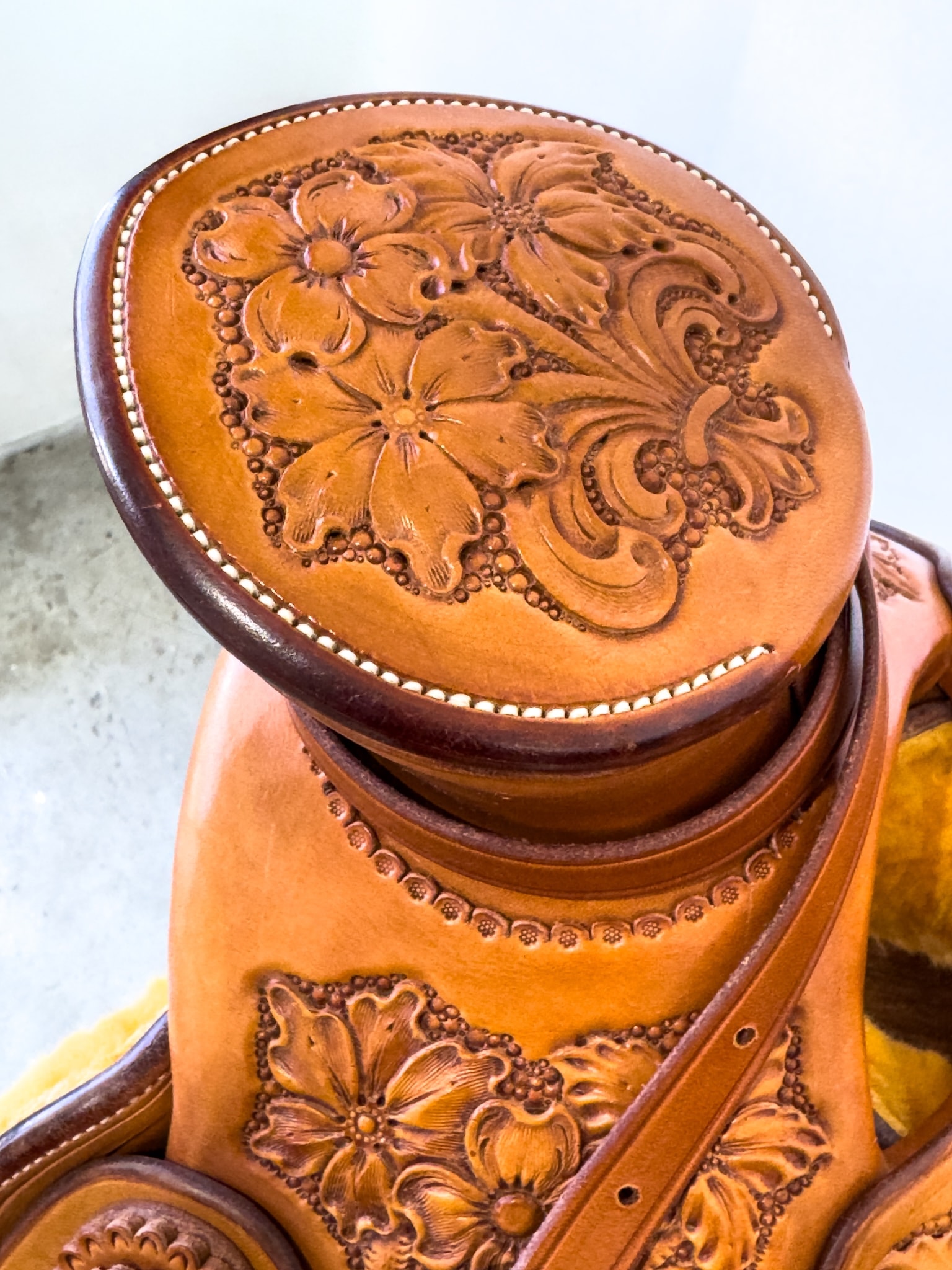 Craft in America Center, Cary Schwarz, Cowboy Craft, Saddle, detail, 2022