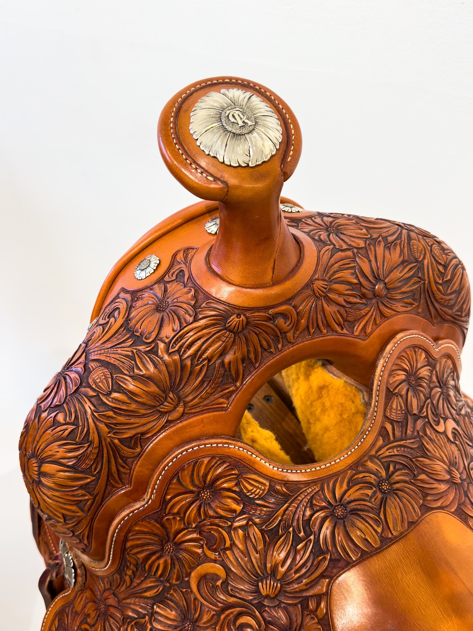 Craft in America Center, John Willemsma, Cowboy Craft, For the Girls Who Rode Wild Horses Saddle, detail, 2019