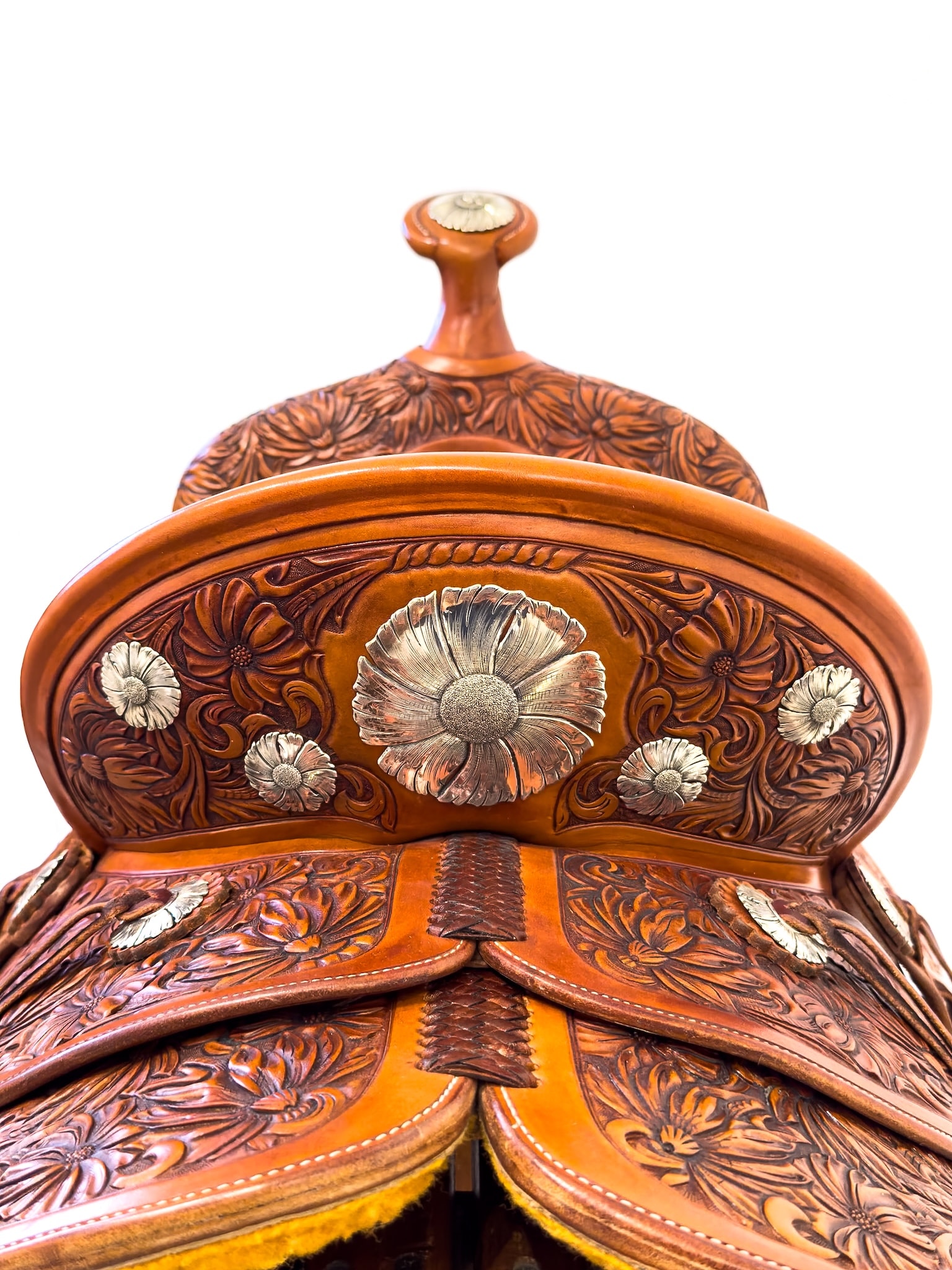 Craft in America Center, John Willemsma, Cowboy Craft, For the Girls Who Rode Wild Horses Saddle, detail, 2019