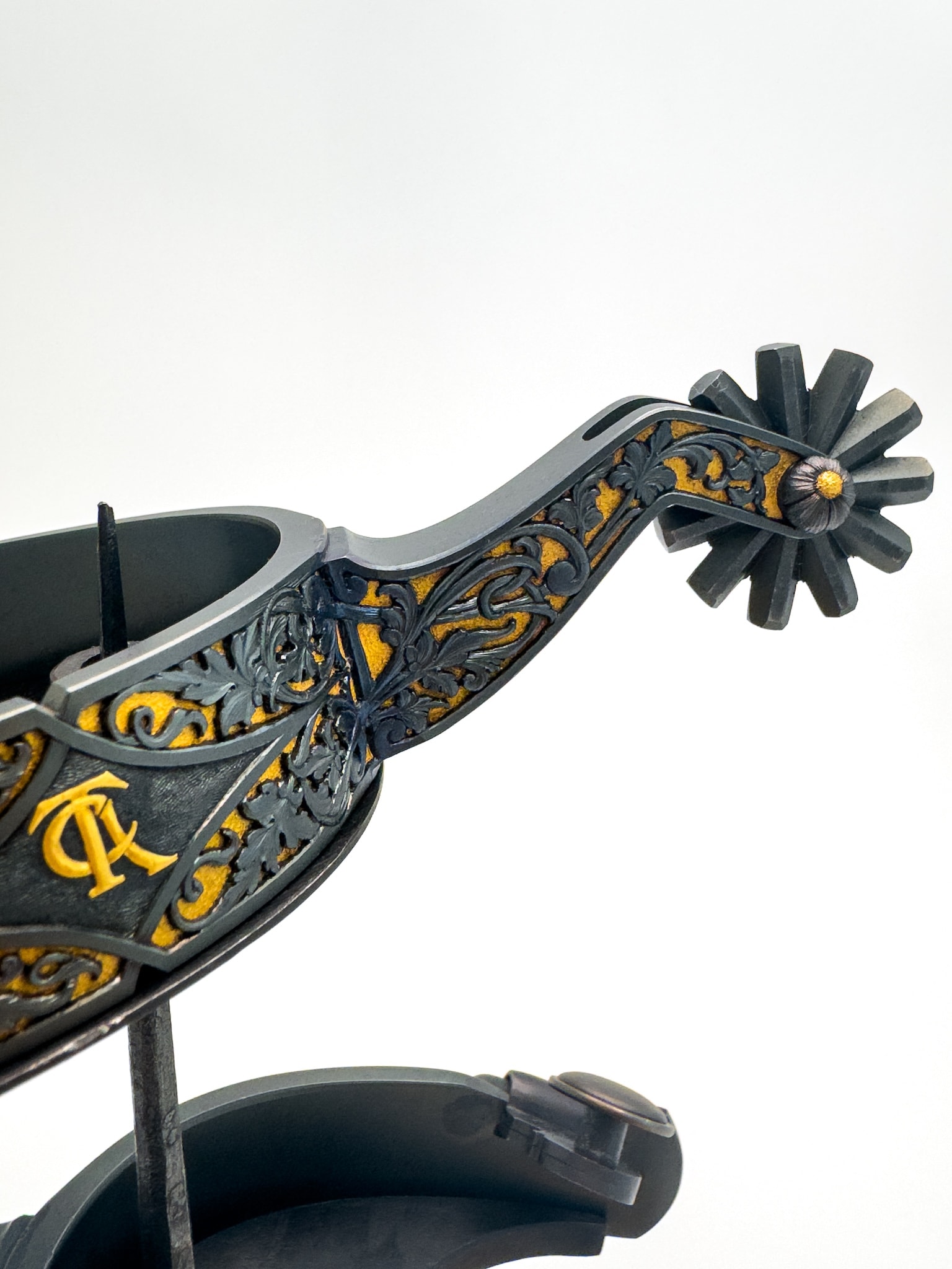 Craft in America Center, Wilson Capron, Cowboy Craft, Heart of Gold Spurs, detail, 2018