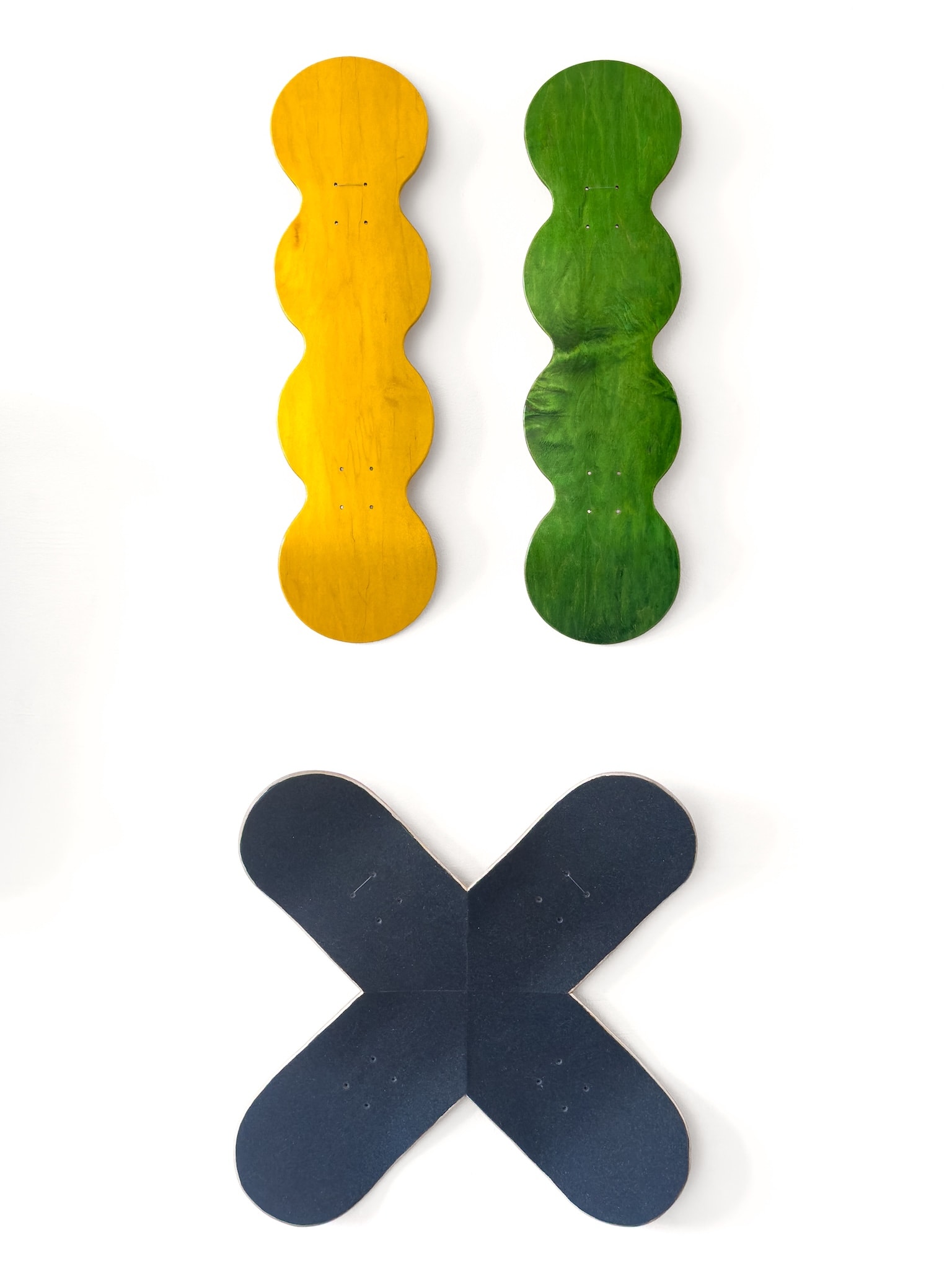 Craft in America Center, Alice Hixon Kirk, Caterpillar Boards and skate X Board, 2023, Vehicles of Expression